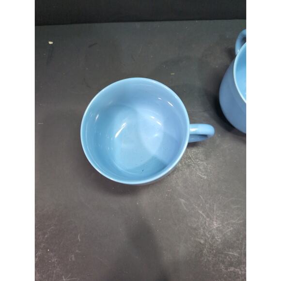 Newcor Blue Stoneware Teacup Set, 8 Oz Coffee Tea Cups,‎ Drinkware Set, Vtg Cups - Picture 6 of 8
